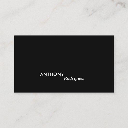 Carte de visite noir professionnel moderne (Devant)