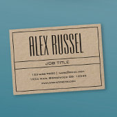 Carte De Visite Noir professionnel moderne classique sur papier Kr