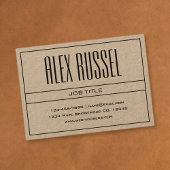 Carte De Visite Noir professionnel moderne classique sur papier Kr