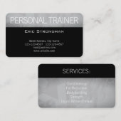 Carte De Visite Noir professionnel moderne de style de gymnase (Devant / Derrière)