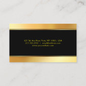 Carte De Visite Noir professionnel moderne et modèle simple d'or (Dos)