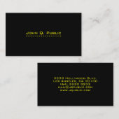 Carte De Visite Noir professionnel simple (Devant / Derrière)