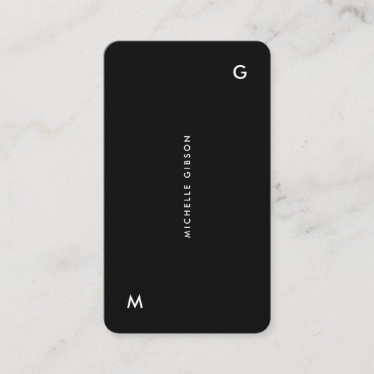 Carte De Visite Noir professionnel simple (Devant)