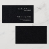 Carte De Visite Noir Professionnel Simple Moderne Plain (Devant / Derrière)