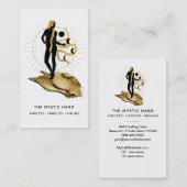 Carte De Visite *~* Noir - Rays d'or Serpent de déesse mystique (Devant / Derrière)