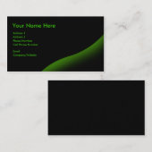 Carte de visite - noir - remous vert (Devant / Derrière)