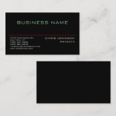 Carte de visite noir riche en couleurs multiples t (Devant / Derrière)