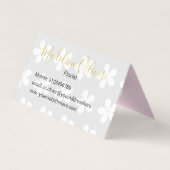 Carte De Visite Noir rose blanc marguerite fleuriste professionnel (Dos)