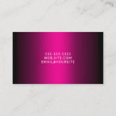 Carte De Visite Noir Rose Chaud Ombre Élégant Script (Dos)