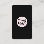 Carte De Visite Noir rose Connexion numérique QR Code Médias socia (Dos)