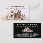 Carte De Visite Noir rose Cute Essential Chig groomer (Devant / Derrière)