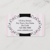 Carte de visite noir rose de boulangerie de gâteau (Dos)