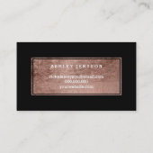 Carte De Visite Noir rose élégant de typographie d'or de (Dos)