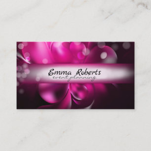 Carte De Visite Noir Rose Élégant Fleurs Sombres sur Fond Noir