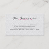 Carte De Visite Noir rose et blanc Élégant Damas florales 2 (Dos)