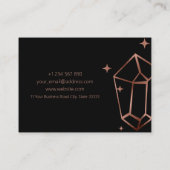 Carte de visite noir Rose géométrique Gold Foil (Dos)