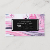 carte de visite noir rose marbre| créatifs (Dos)