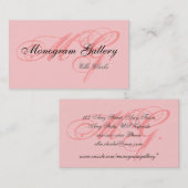 Carte de visite noir rose personnalisable de (Devant / Derrière)