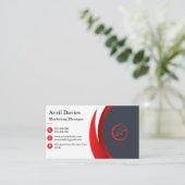 Carte de visite noir rouge (Debout devant)