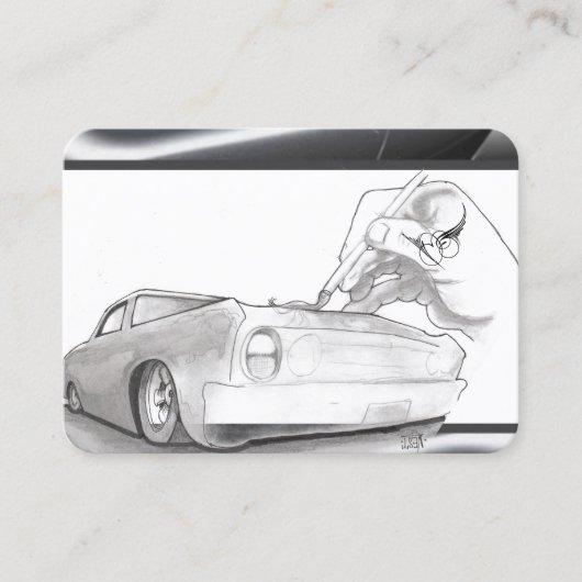 Carte De Visite Noir, rouge, blanc, fin (Devant)