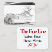 Carte De Visite Noir, rouge, blanc, fin (Devant / Derrière)