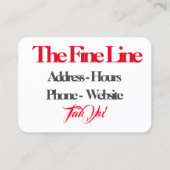 Carte De Visite Noir, rouge, blanc, fin (Dos)