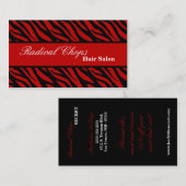 Carte de visite noir rouge de motif d'impression (Devant / Derrière)