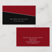 Carte De Visite Noir rouge élégant clair élégant moderne (Devant / Derrière)