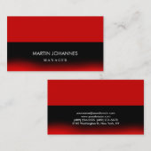 Carte de visite noir rouge élégant et tendance (Devant / Derrière)