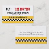 Carte De Visite Noir rouge jaune de taxi (Devant / Derrière)