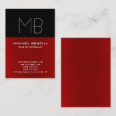 Carte de visite noir rouge moderne à la mode (Devant / Derrière)