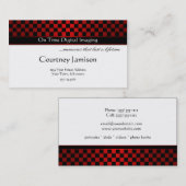 Carte de visite noir rouge moderne de motif de (Devant / Derrière)