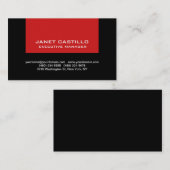 Carte De Visite Noir Rouge moderne Professionnel Simple (Devant / Derrière)