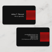 Carte De Visite Noir Rouge moderne Unique Plain Professionnel tend (Devant / Derrière)