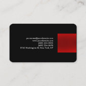 Carte De Visite Noir Rouge moderne Unique Plain Professionnel tend (Dos)