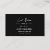 Carte De Visite Noir & Rouge Monogramme professionnel Soudage méta (Dos)