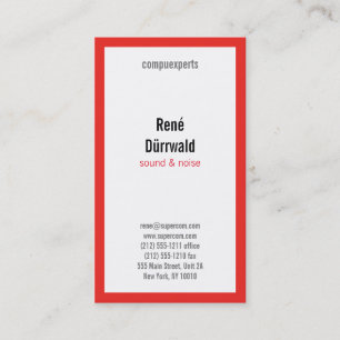 Carte De Visite noir rouge professionnel