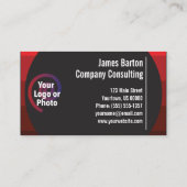 Carte De Visite Noir Rouge Simple Dégradé Moderne Professionnel (Dos)