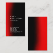 Carte de visite noir rouge vertical professionnel (Devant / Derrière)
