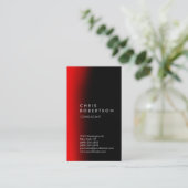 Carte de visite noir rouge vertical professionnel (Debout devant)