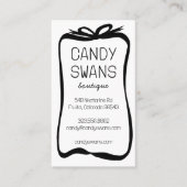 Carte De Visite Noir Ruban Bows Sweet QR Code personnalisé Fille (Devant)