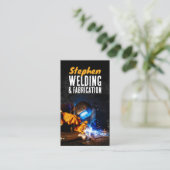Carte De Visite Noir Rusty Soudage Entrepreneur Fabrication de mét (Debout devant)