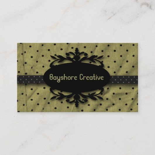 Carte de visite noir sage de cadre élégant (Devant)