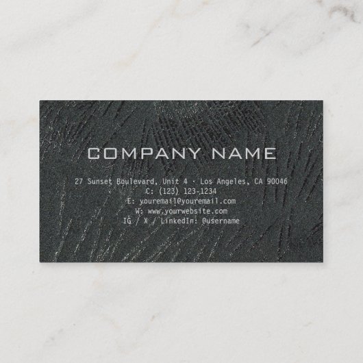 Carte De Visite Noir Silver Design professionnel moderne QR Code (Dos)