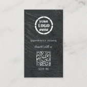 Carte De Visite Noir Silver Design professionnel moderne QR Code (Devant)