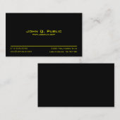 Carte De Visite Noir simple (Devant / Derrière)