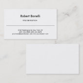 Carte de visite noir simple (Devant / Derrière)