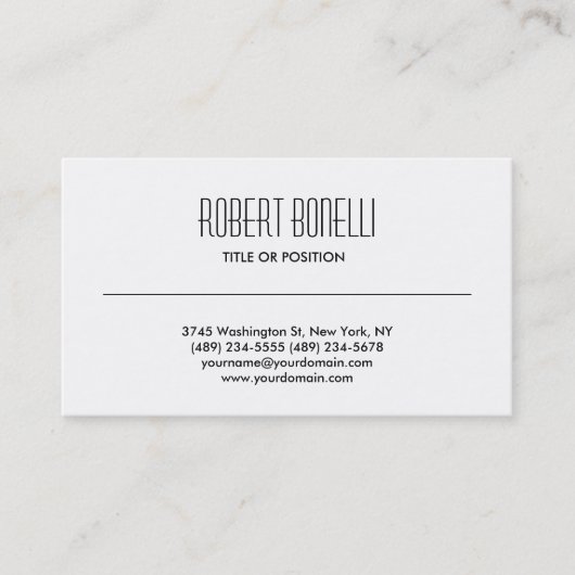 Carte de visite noir simple (Devant)