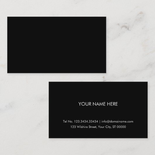 Carte de visite noir simple (Devant / Derrière)