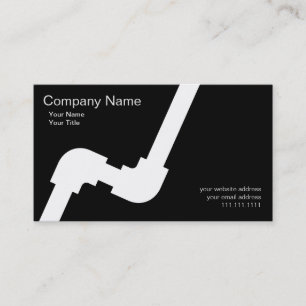 Carte De Visite Noir simple de Businesscard de plombier